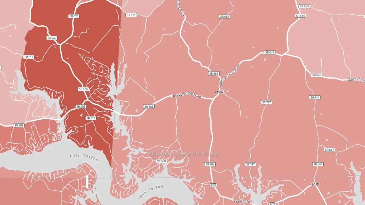 Ebony, VA block-group political-lean map