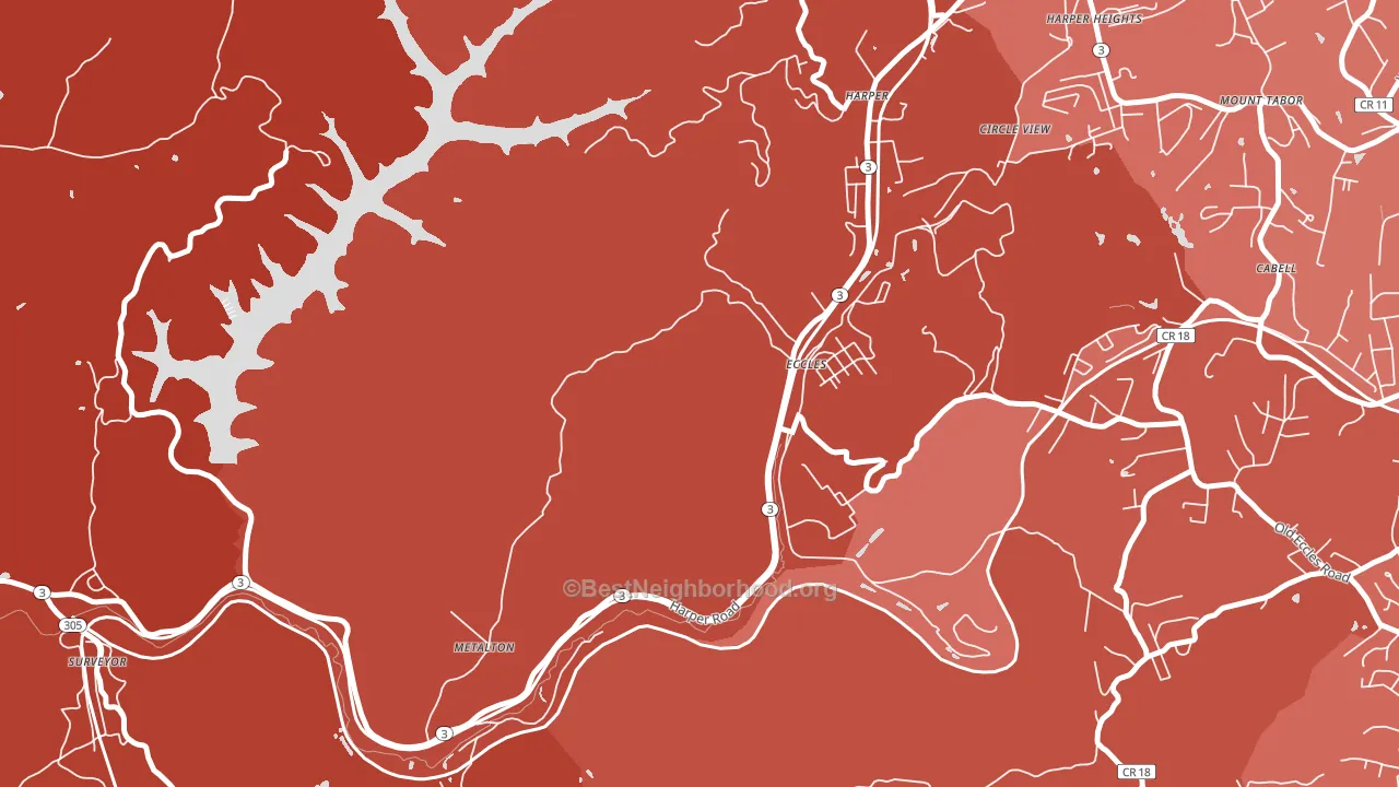 Eccles, WV block-group political-lean map