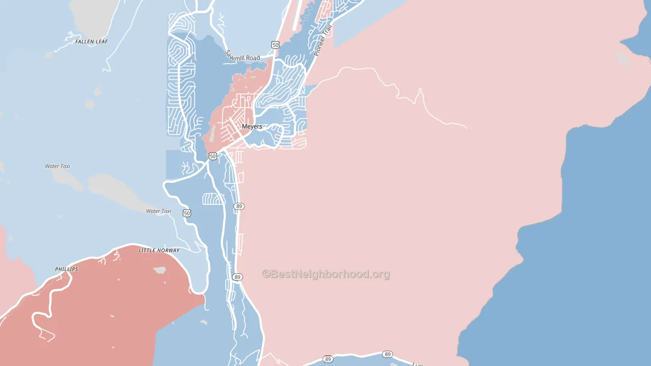 Echo Lake, CA block-group political-lean map