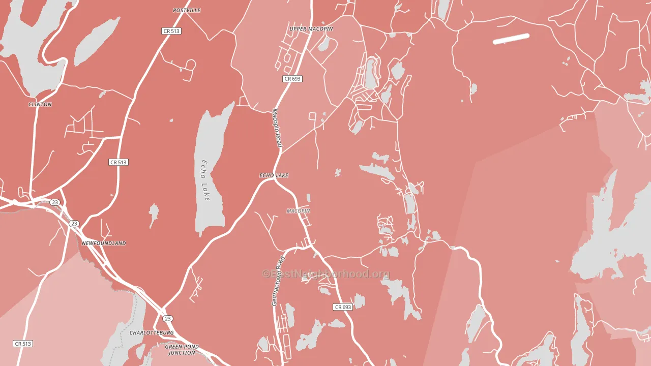 Echo Lake, NJ block-group political-lean map