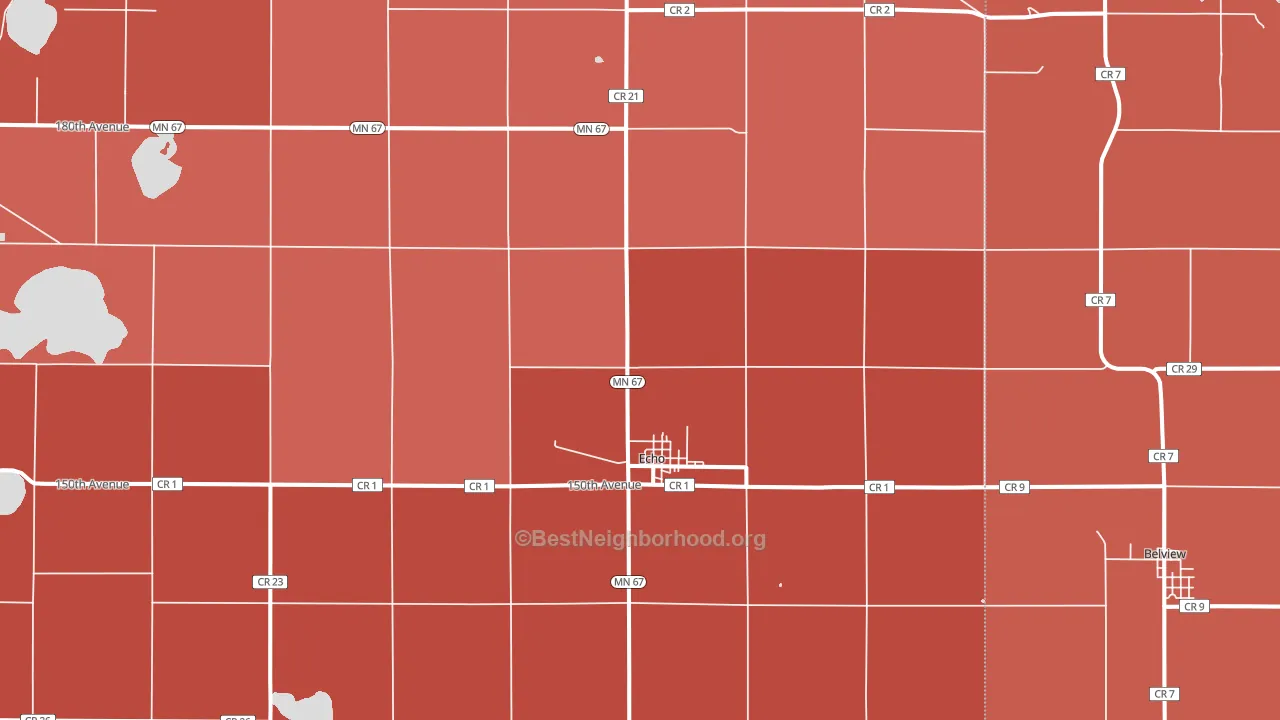 Echo, MN block-group political-lean map
