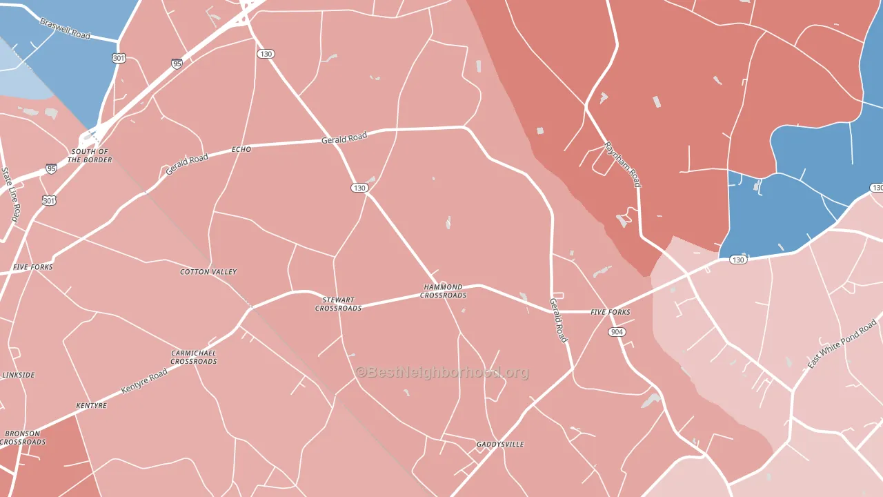 Echo, NC block-group political-lean map