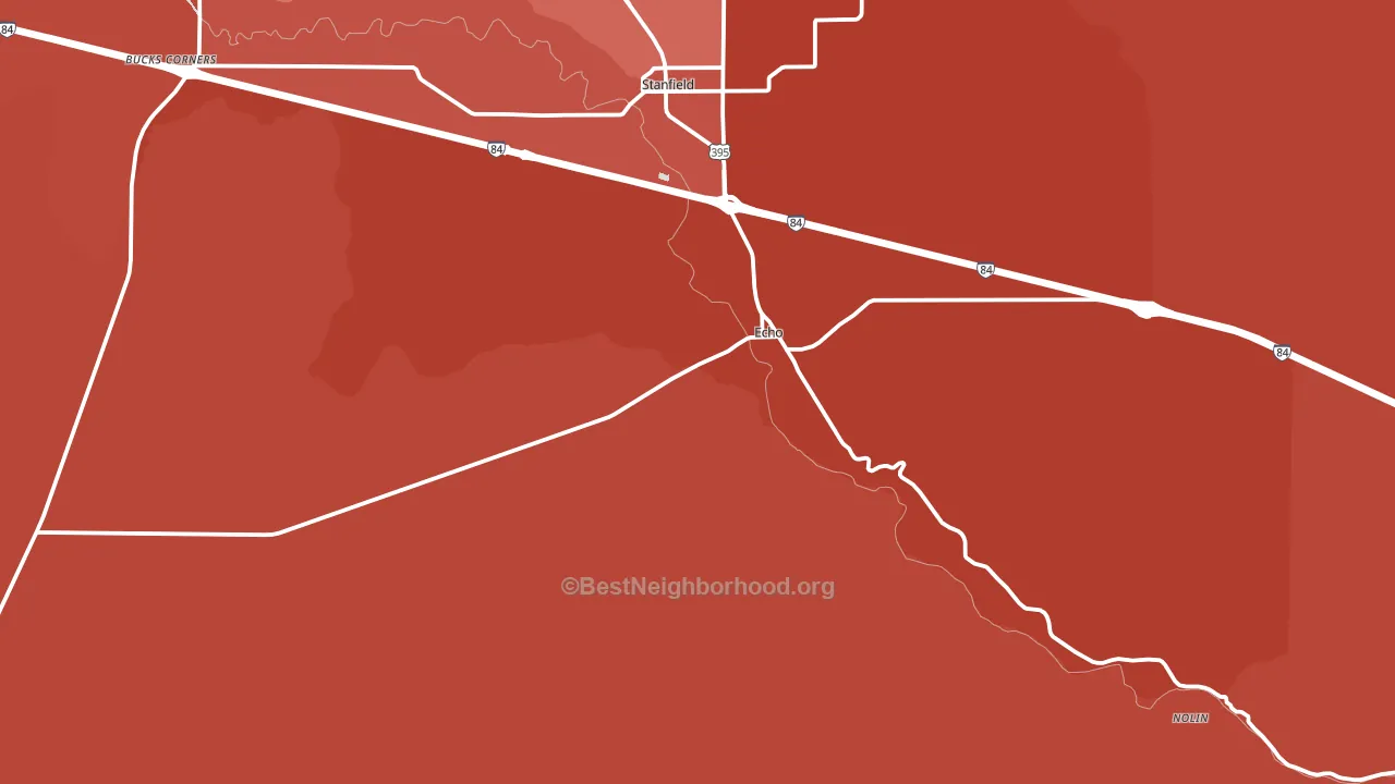 Echo, OR block-group political-lean map