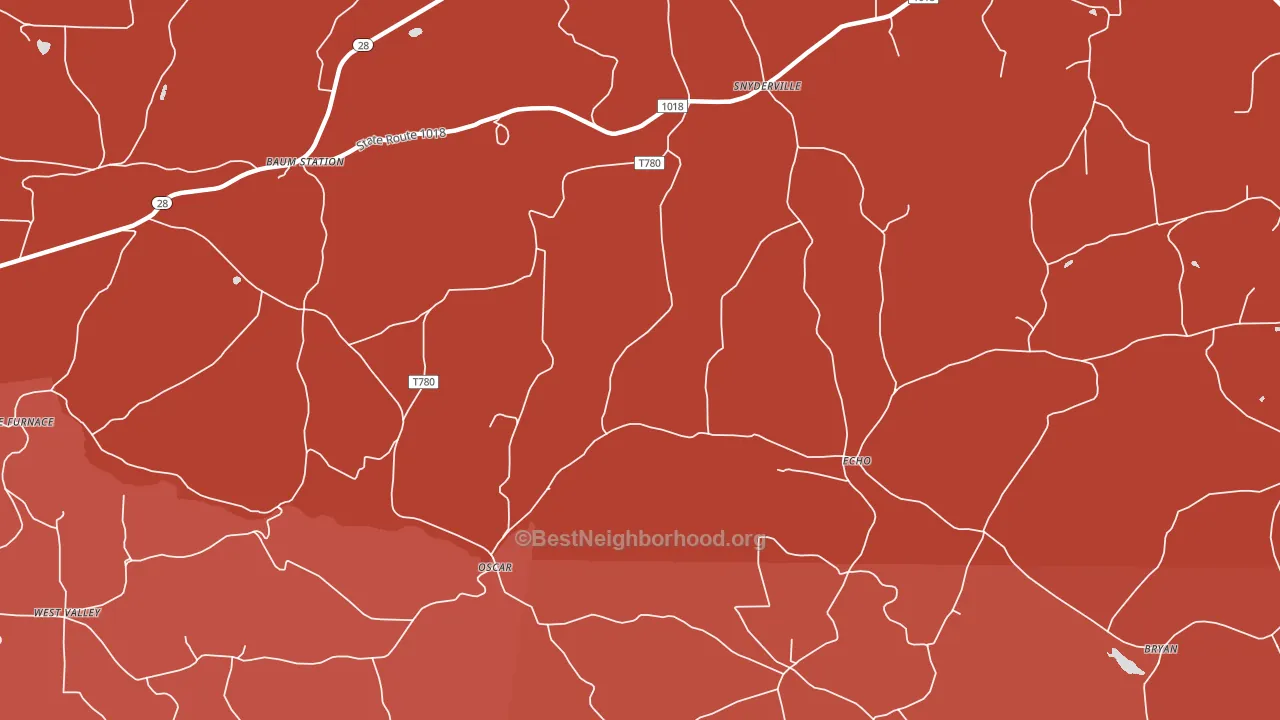 Echo, PA block-group political-lean map