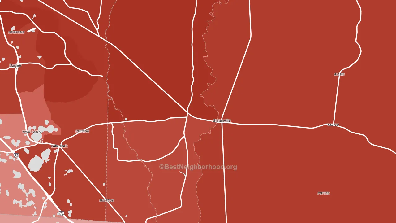 Echols County, GA block-group political-lean map