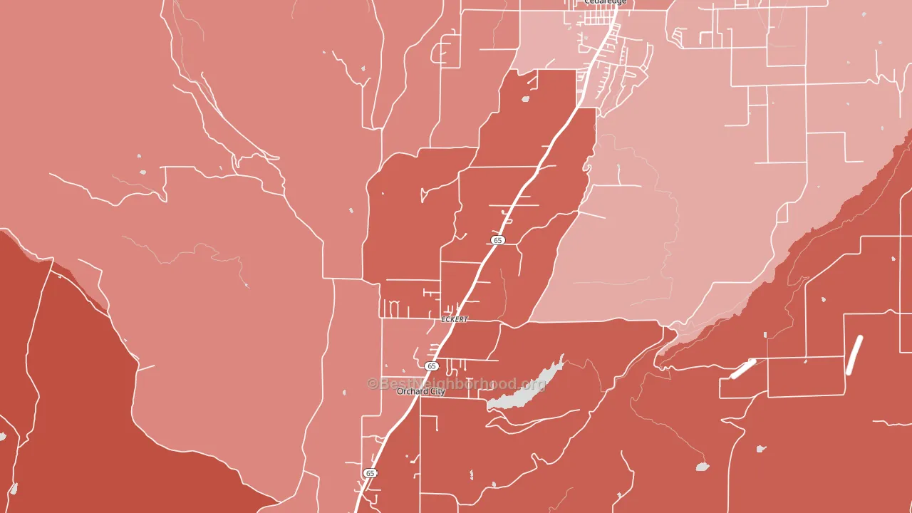 Eckert, CO block-group political-lean map