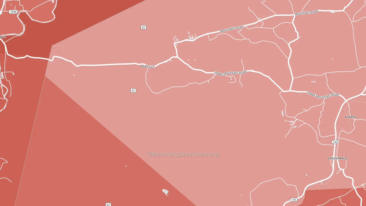 Eckville, PA block-group political-lean map