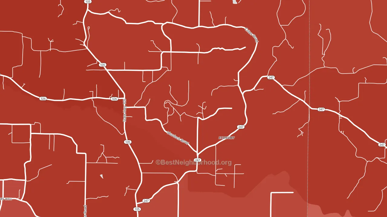 Economy, AR block-group political-lean map