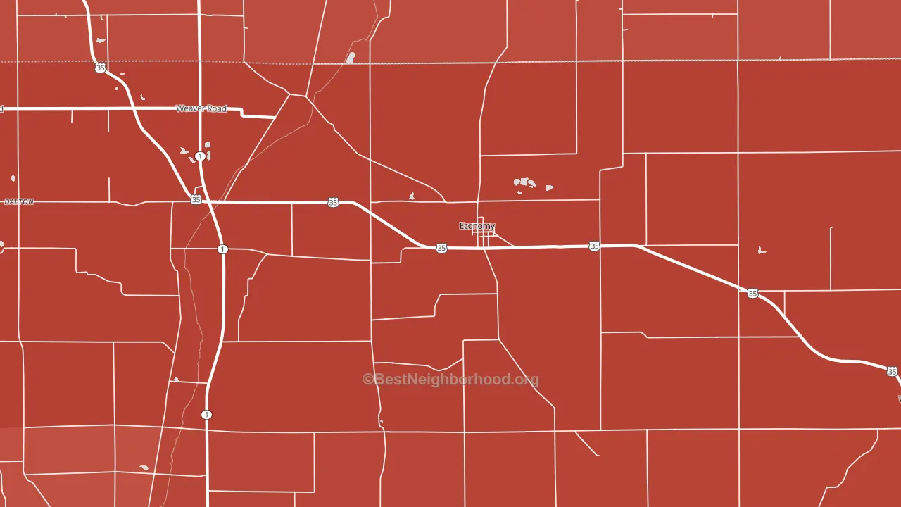 Economy, IN block-group political-lean map
