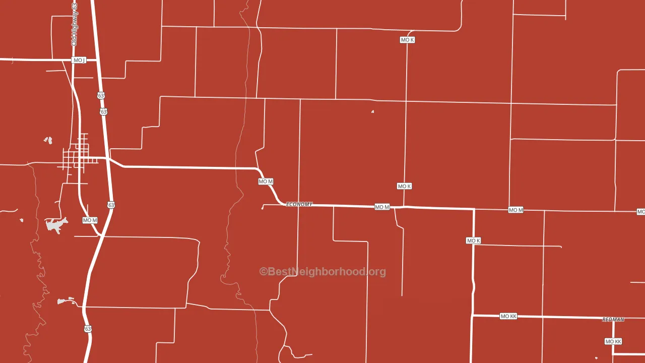 Economy, MO block-group political-lean map