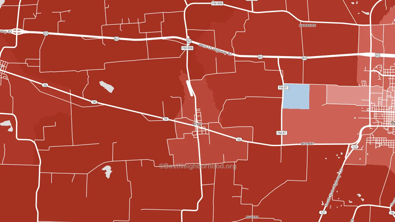 Ector, TX block-group political-lean map
