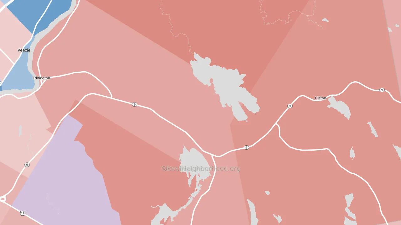 Eddington, ME block-group political-lean map