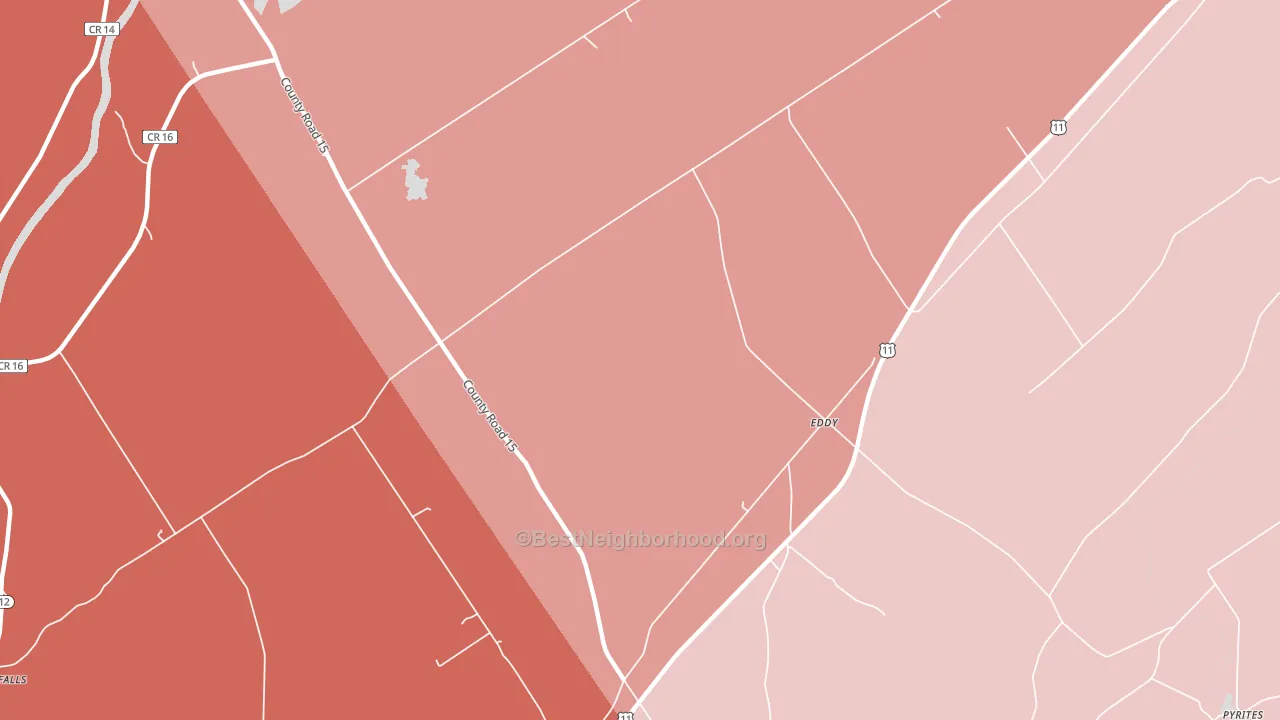 Eddy, NY block-group political-lean map