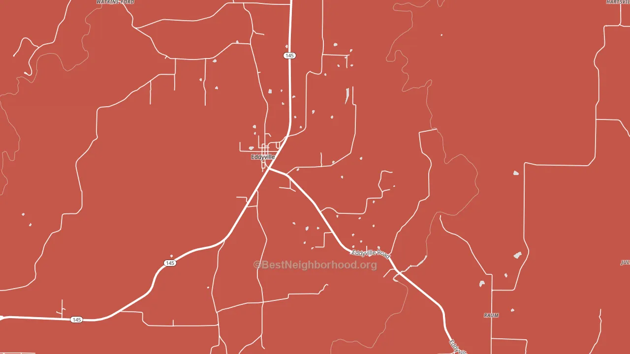 Eddyville, IL block-group political-lean map