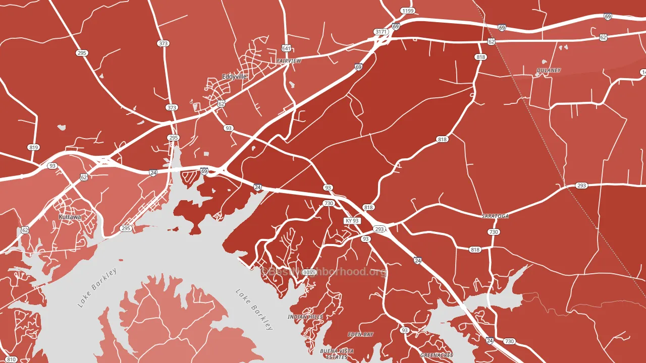 Eddyville, KY block-group political-lean map