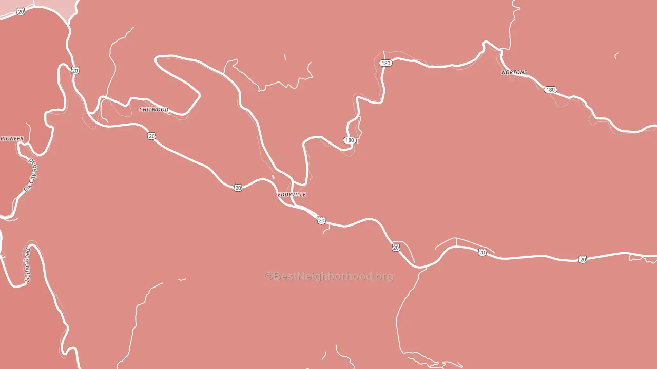 Eddyville, OR block-group political-lean map