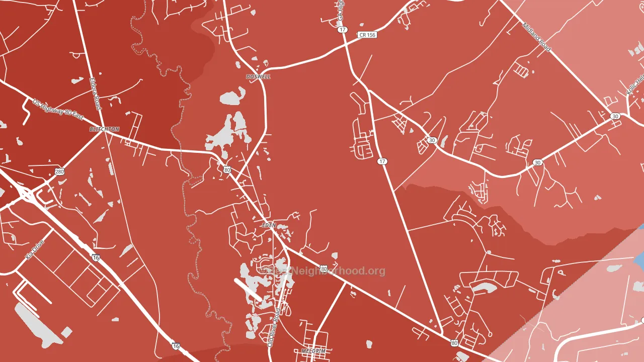 Eden, GA block-group political-lean map