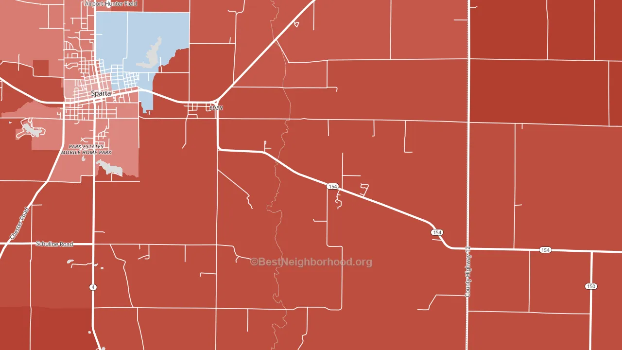 Eden, IL block-group political-lean map