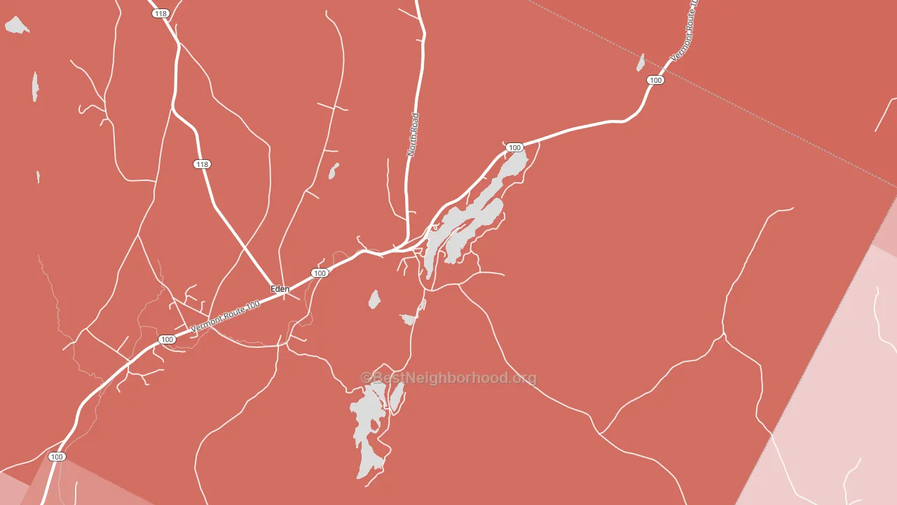 Eden Mills, VT block-group political-lean map