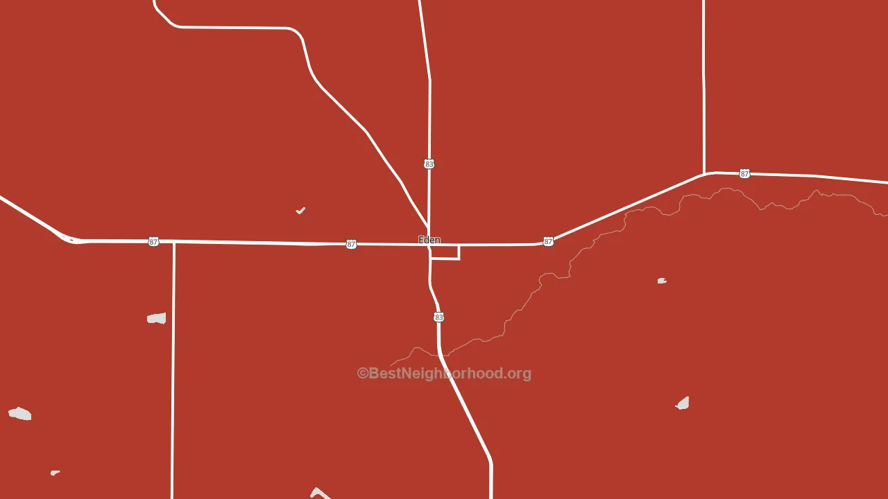 Eden, TX block-group political-lean map