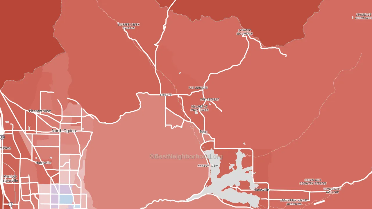 Eden, UT block-group political-lean map
