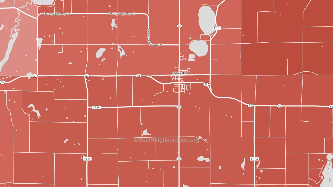Eden Valley, MN block-group political-lean map