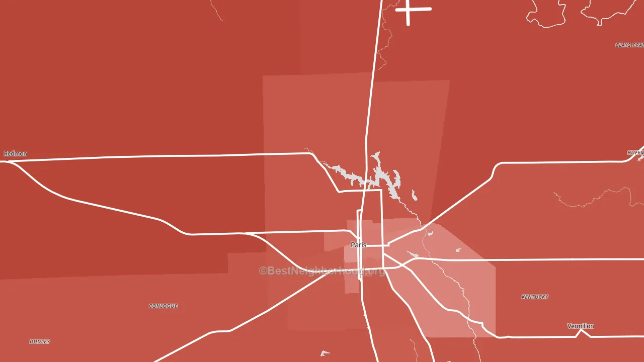 Edgar County, IL block-group political-lean map
