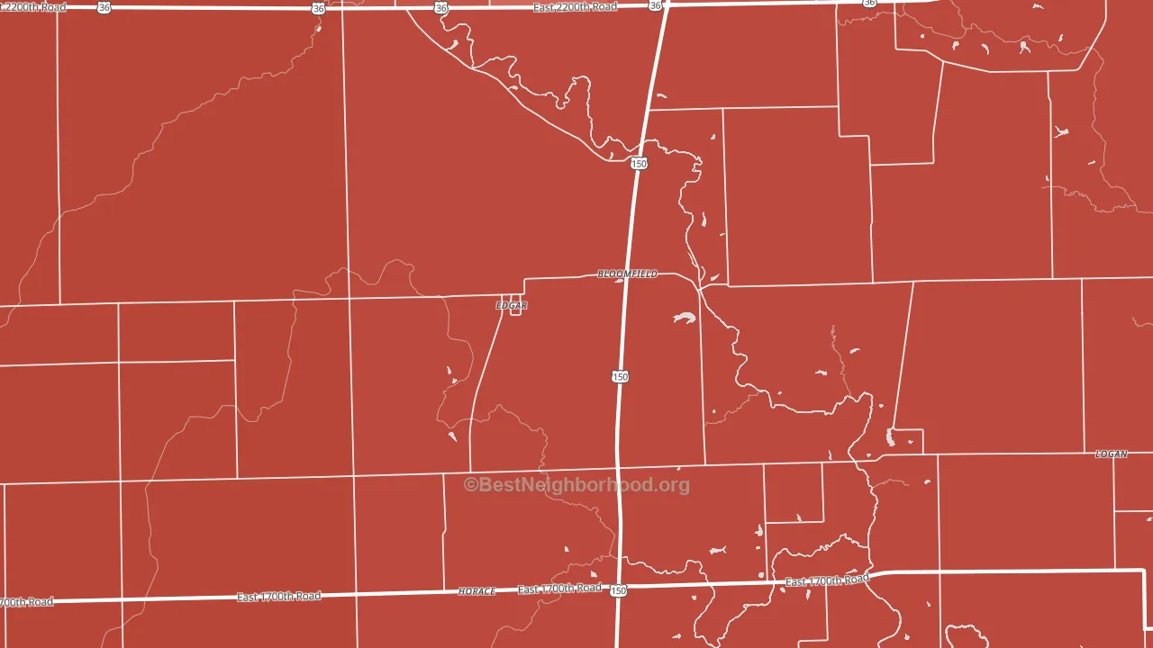 Edgar, IL block-group political-lean map