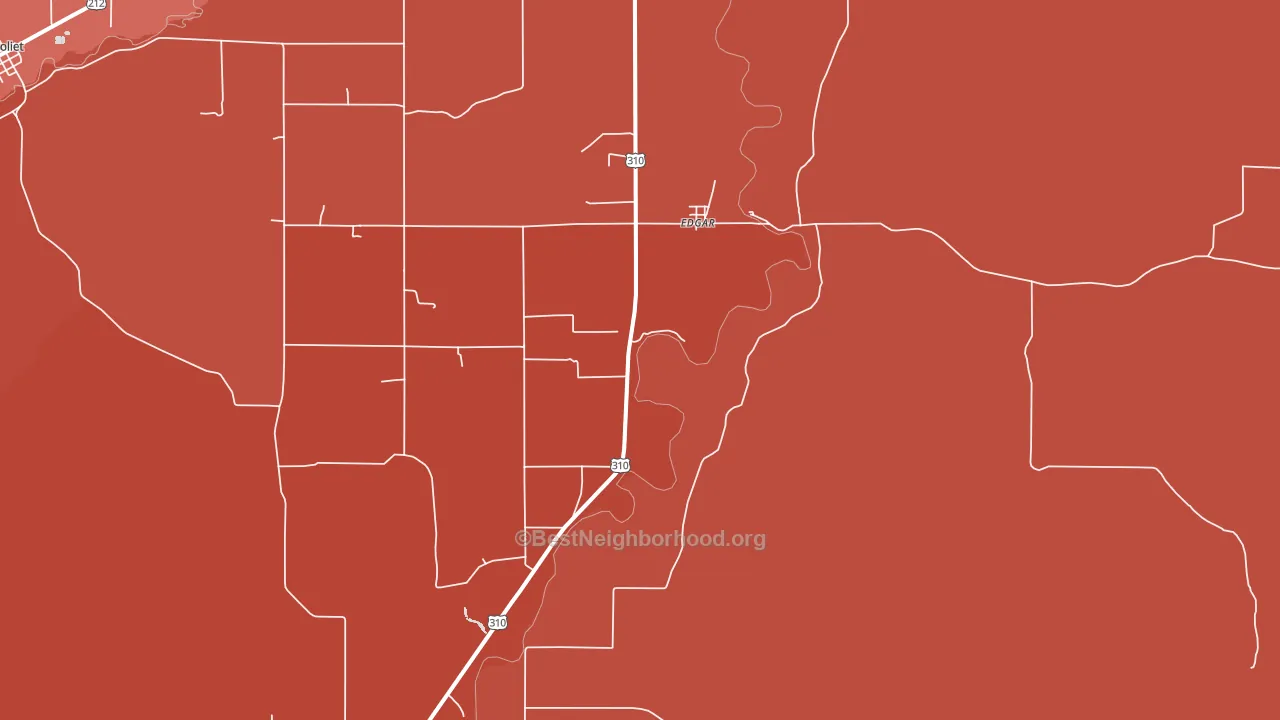 Edgar, MT block-group political-lean map