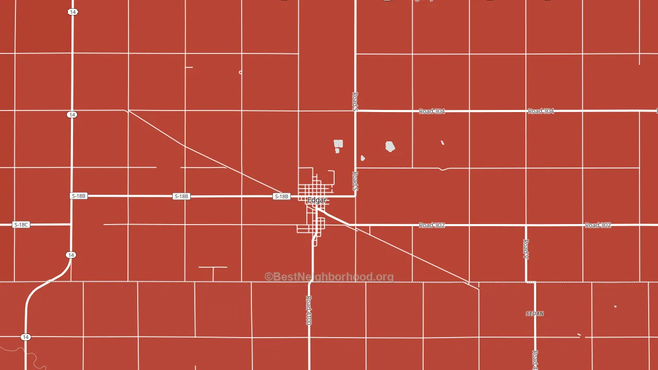 Edgar, NE block-group political-lean map