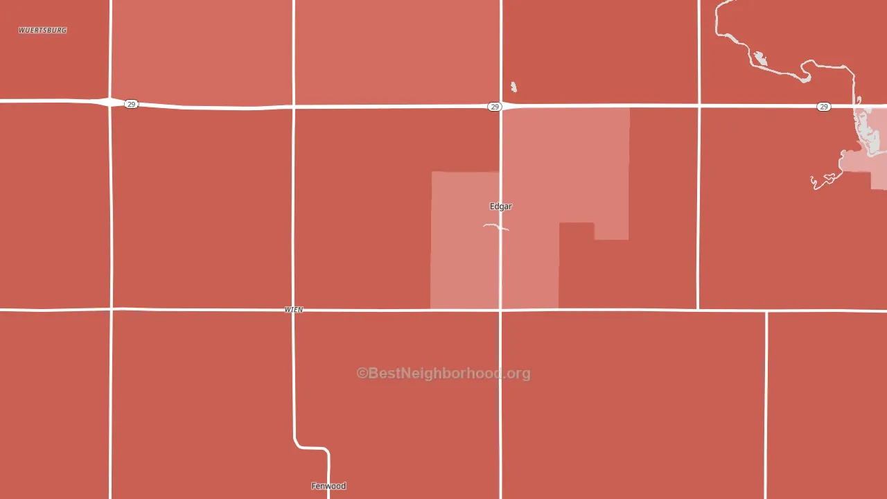 Edgar, WI block-group political-lean map