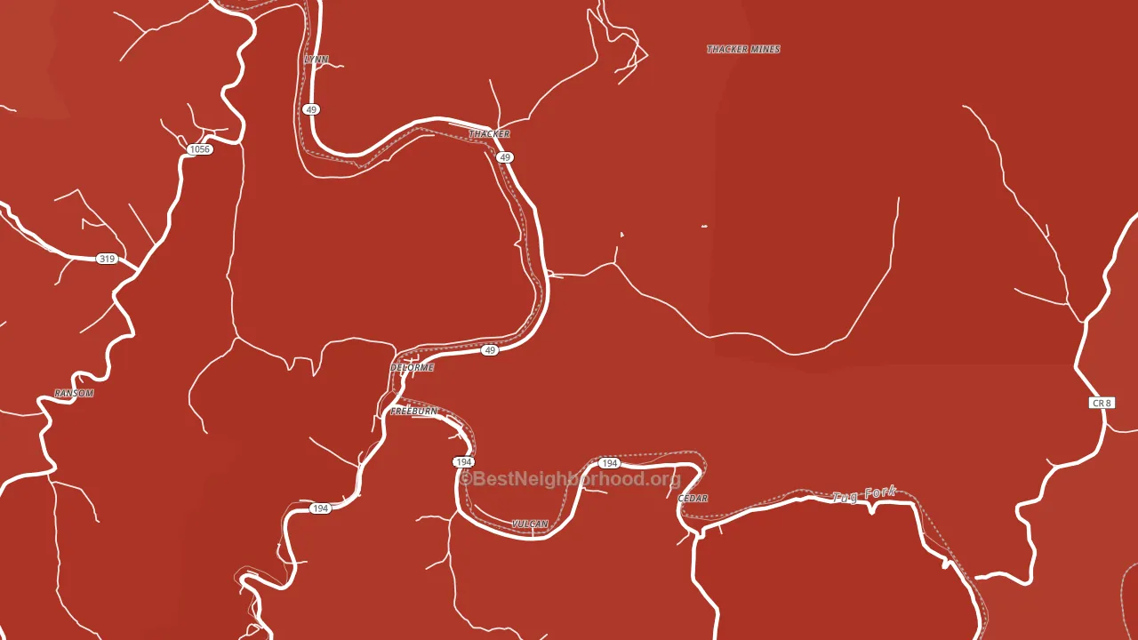 Edgarton, WV block-group political-lean map