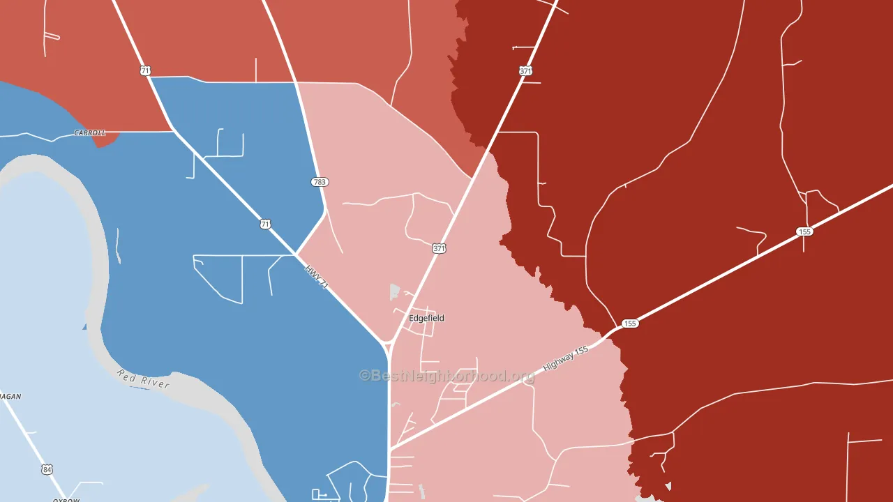 Edgefield, LA block-group political-lean map