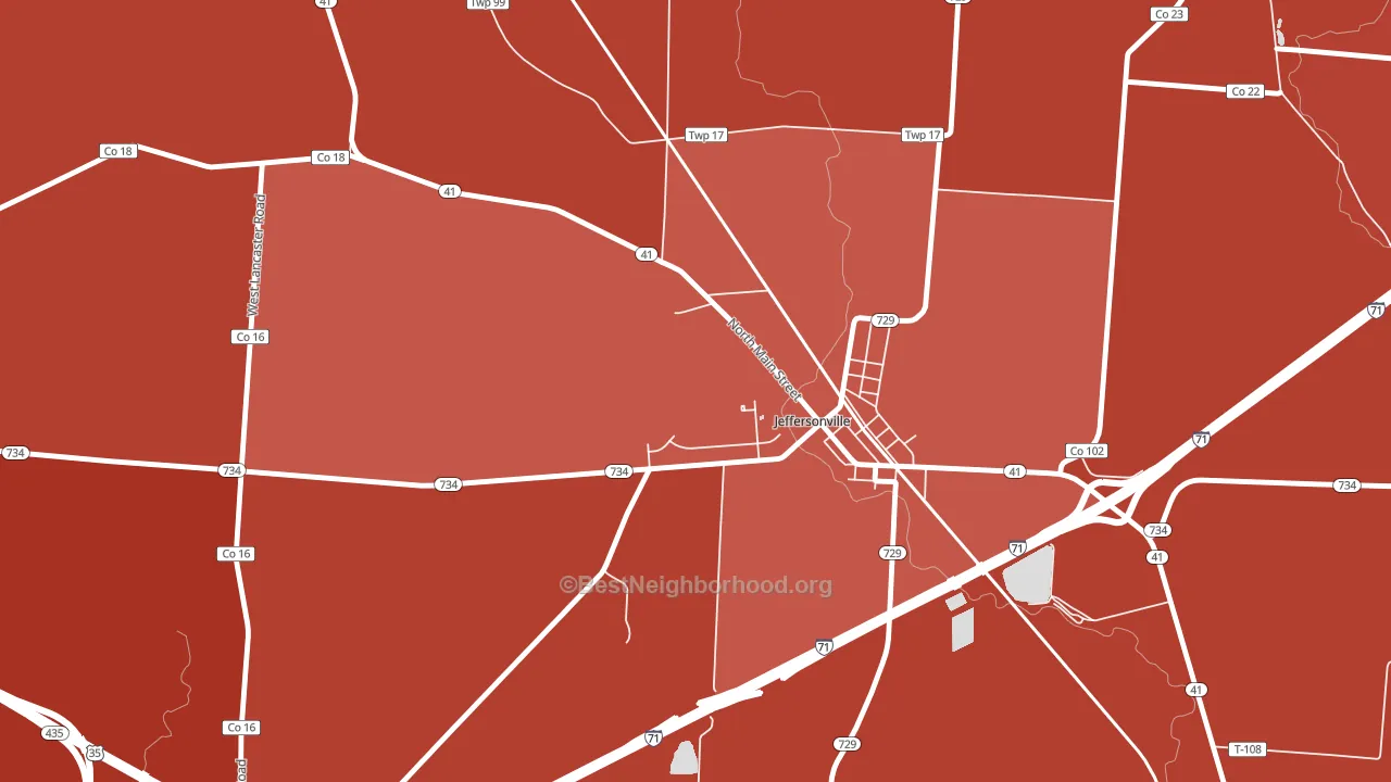 Edgefield, OH block-group political-lean map