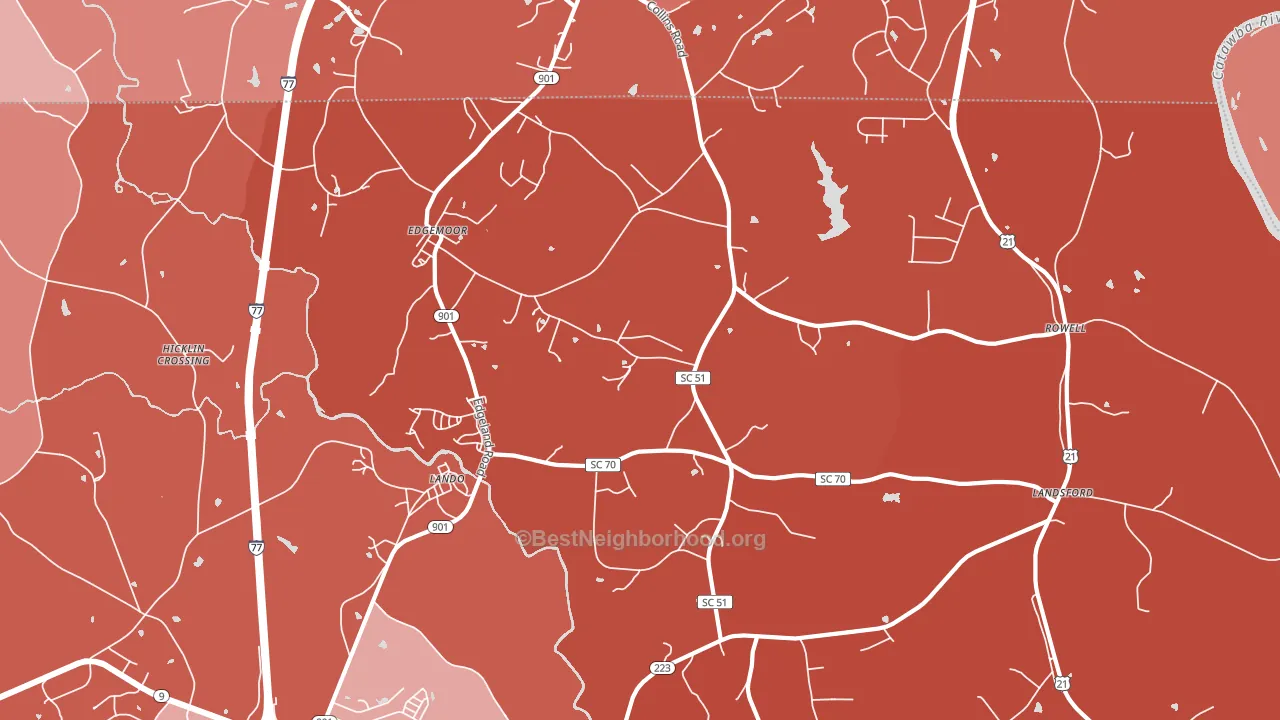 Edgemoor, SC block-group political-lean map