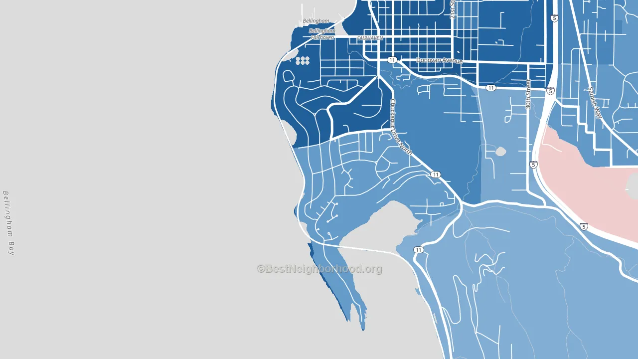 Edgemoor, WA block-group political-lean map