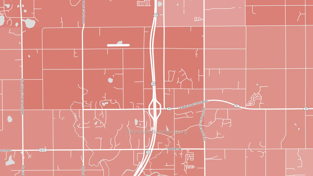 Edgerton, MI block-group political-lean map