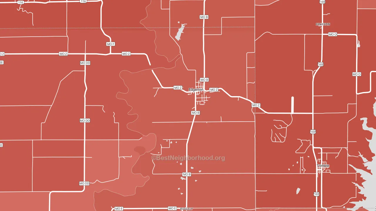 Edgerton, MO block-group political-lean map