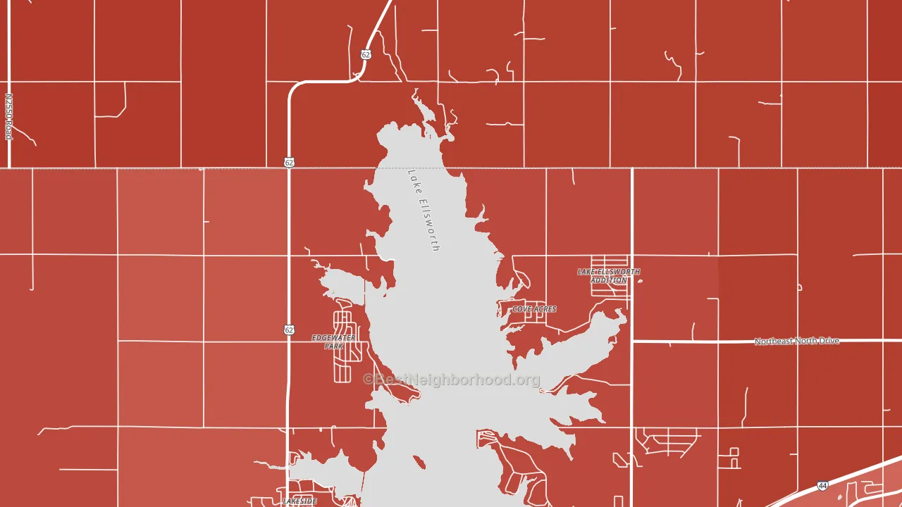 Edgewater Park, OK block-group political-lean map