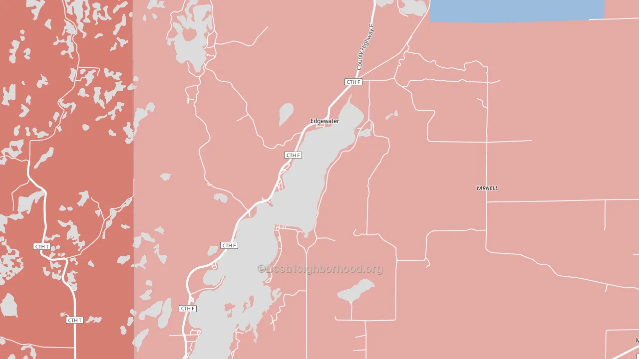 Edgewater, WI block-group political-lean map