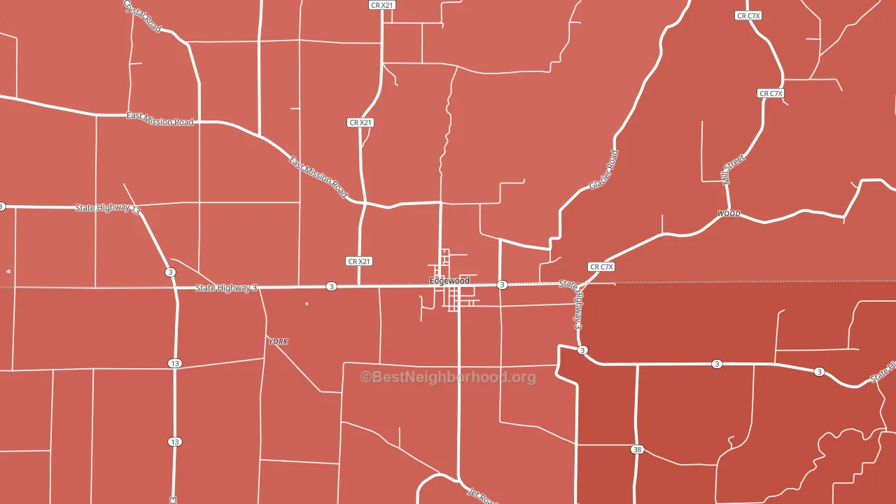 Edgewood, IA block-group political-lean map