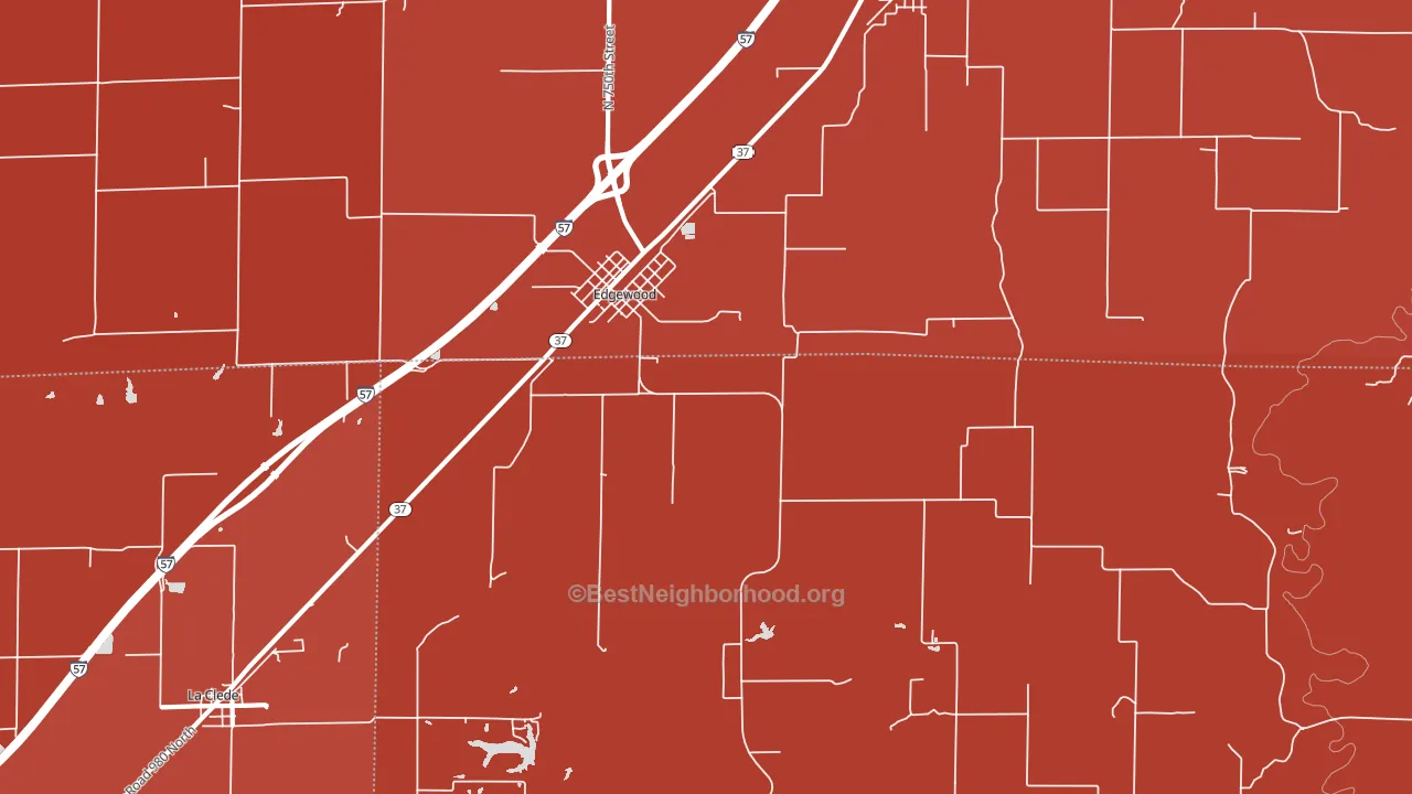 Edgewood, IL block-group political-lean map