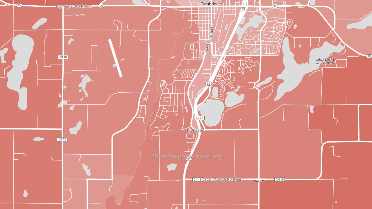Edgewood, MN block-group political-lean map