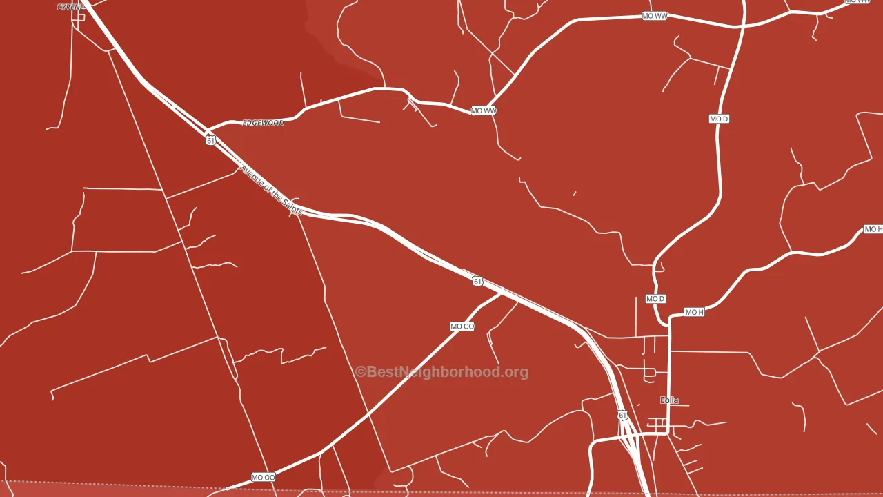 Edgewood, MO block-group political-lean map