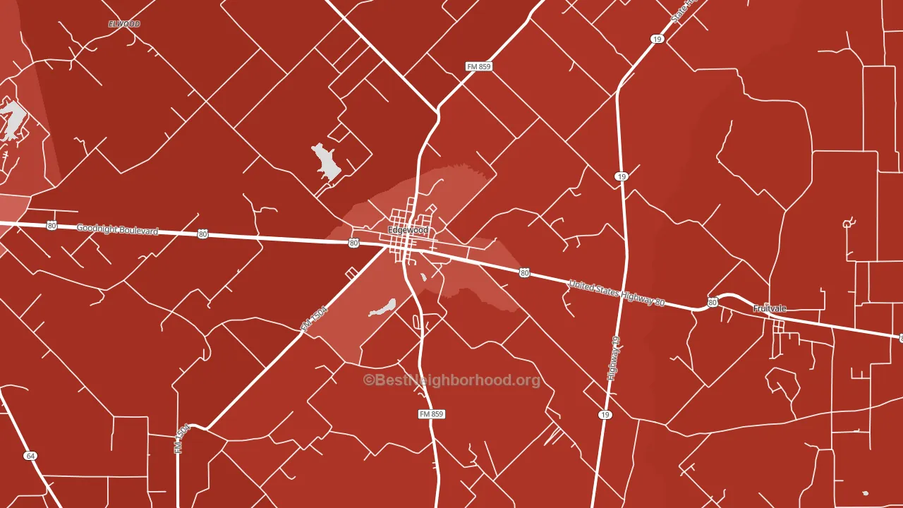 Edgewood, TX block-group political-lean map