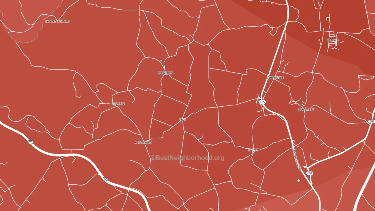 Edie, PA block-group political-lean map