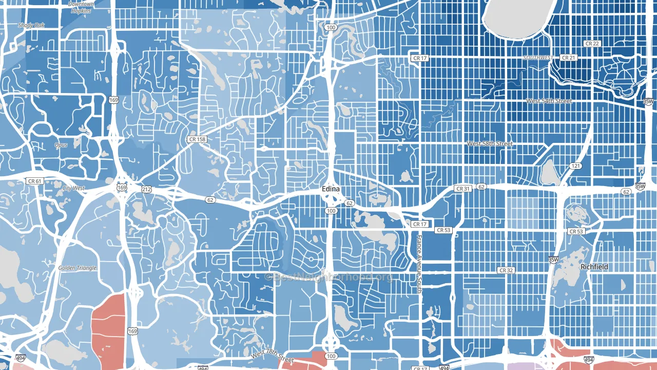 Edina, MN block-group political-lean map