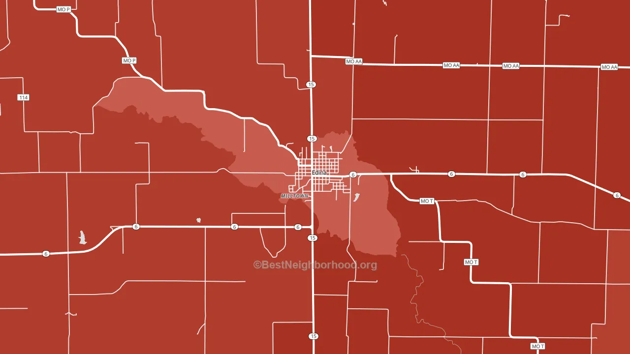 Edina, MO block-group political-lean map