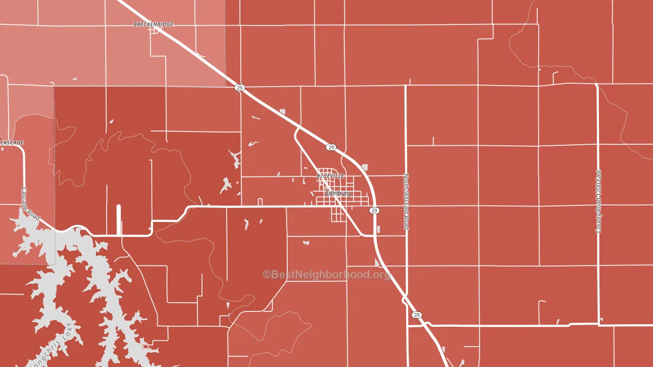Edinburg, IL block-group political-lean map