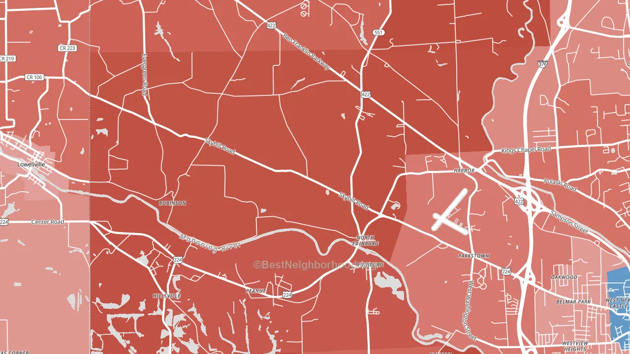 Edinburg, PA block-group political-lean map